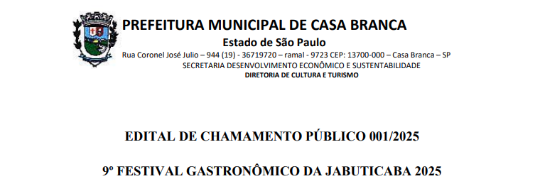 9º FESTIVAL GASTRONÔMICO DA JABUTICABA 2025